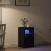 vidaXL Buffet LED Ch&ecirc;ne noir 41 x 37 x 67 cm Bois d'ing&eacute;nierie