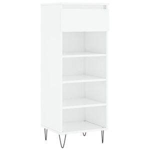 vidaXL Armoire &agrave; chaussures Blanc brillant 40x36x105cm Bois ing&eacute;nierie