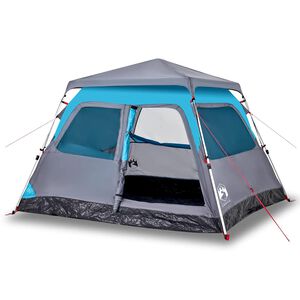 vidaXL Tente de camping &agrave; d&ocirc;me 4 personnes bleu lib&eacute;ration rapide