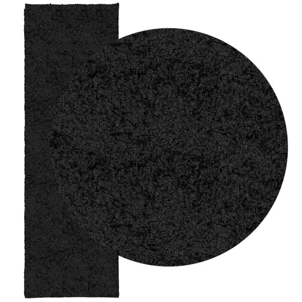 vidaXL Tapis shaggy PAMPLONA poils longs moderne noir 80x250 cm