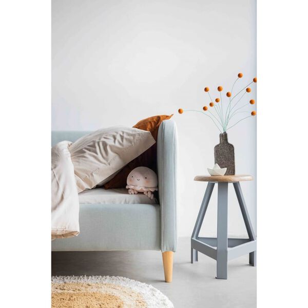 KidsDepot Tabouret Original 32 cm Bois de manguier Gris