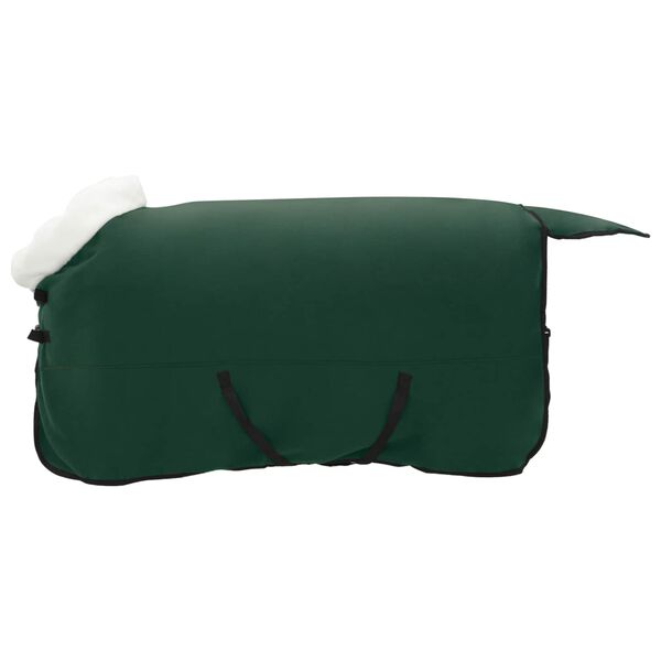 vidaXL Couverture &Eacute;quine Vert fonc&eacute; complet 125 cm Fleece polaire