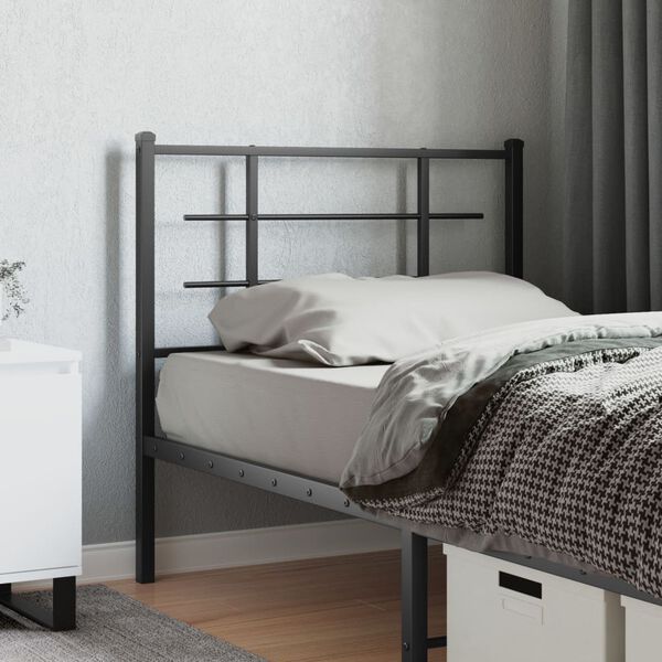 vidaXL T&ecirc;te de lit m&eacute;tal noir 100 cm
