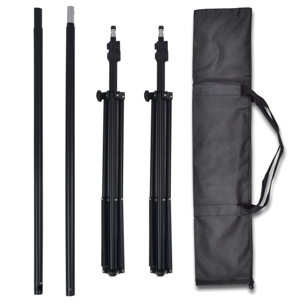 vidaXL Kit de studio photo et 3 toiles de fond réglables Coton 3x6 m