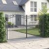 vidaXL Portail de cl&ocirc;ture avec pointe Gris 305 x 175 cm Acier