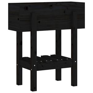 vidaXL Jardini&egrave;re noir 62x30x69 cm bois massif de pin
