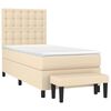 vidaXL Sommier &agrave; lattes de lit avec matelas Cr&egrave;me 80x200 cm Tissu
