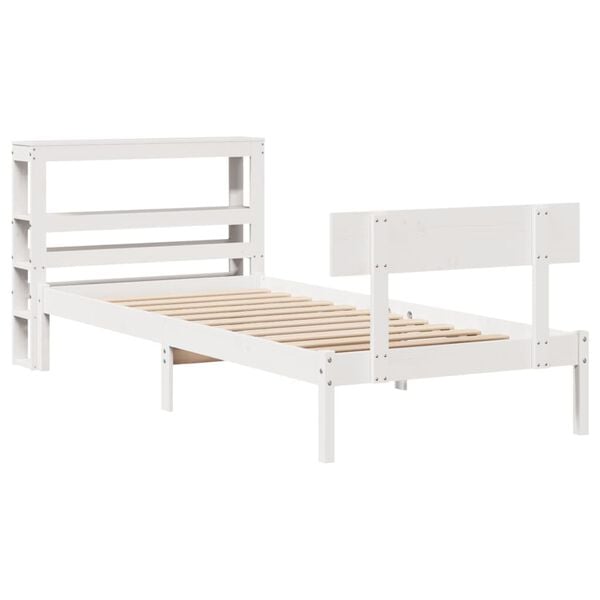 vidaXL Cadre de lit sans matelas blanc 90x200 cm bois de pin massif