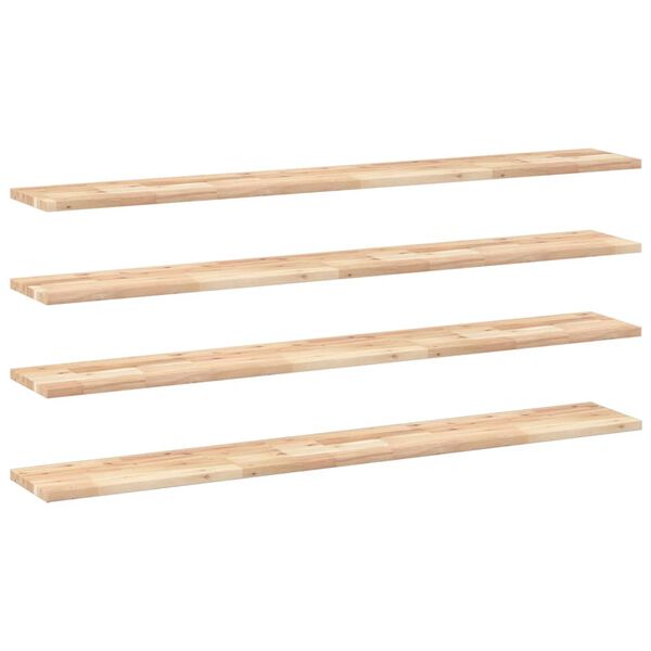 vidaXL &Eacute;tag&egrave;res flottantes 4 pcs 160x20x2 cm acacia massif non trait&eacute;