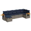 vidaXL Salon de jardin avec coussins 7 pcs gris r&eacute;sine tress&eacute;e