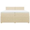 vidaXL Sommier &agrave; lattes de lit avec matelas Cr&egrave;me 200x200 cm Tissu