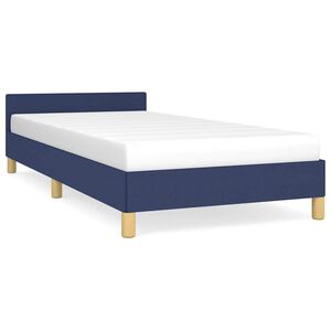 vidaXL Cadre de lit avec t&ecirc;te de lit sans matelas bleu 90x200 cm tissu