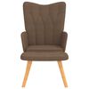 vidaXL Chaise de relaxation avec tabouret Marron Tissu