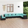 vidaXL Salon de jardin 8 pcs avec coussins R&eacute;sine tress&eacute;e Noir