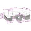 vidaXL Ensemble de canap&eacute; de jardin avec coussin 9 pcs Noir polyrotin