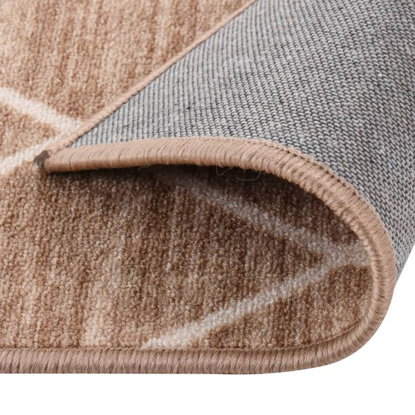 vidaXL Tapis de couloir Marron clair 80x350 cm