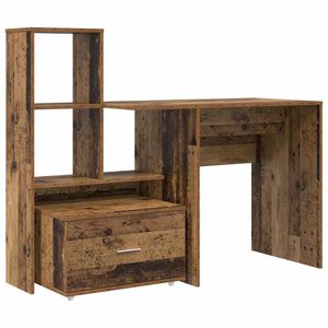 vidaXL Bureau Bois Ancien Bois d'ing&eacute;nierie 131,5 x 50 x 106,5 cm