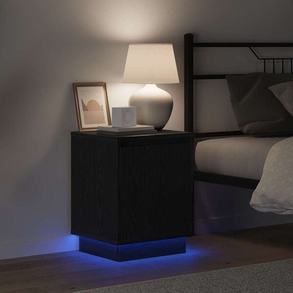 vidaXL Cabinet de chevet Ch&ecirc;ne noir 39 x 34,5 x 50 cm