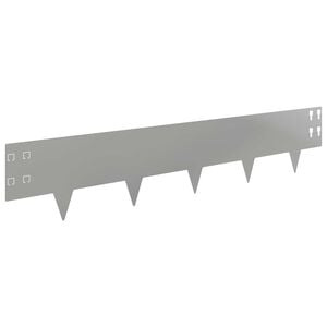 vidaXL Bordure de Pelouse 10 pcs 100 x 20 cm Acier Argent&eacute;