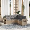 vidaXL Salon de jardin avec coussins 5 pcs beige r&eacute;sine tress&eacute;e