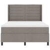 vidaXL Lit &agrave; ressorts avec matelas Taupe 140 x 190 cm tissu