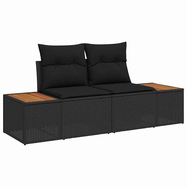 vidaXL Ensemble de salle &agrave; manger pour jardin 7 pcs Noir et Marron