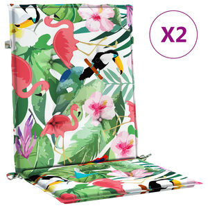 vidaXL Coussins de chaise &agrave; dossier bas lot de 2 multicolore tissu