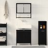 vidaXL Ensemble de mobilier de salle de bain avec &eacute;tag&egrave;re 2 pcs Noir