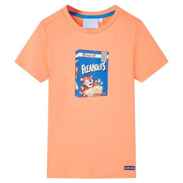 T-shirt pour enfants avec manches courtes orange n&eacute;on 128