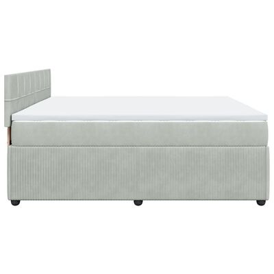 vidaXL Sommier à lattes de lit et matelas Gris clair 180x200cm Velours