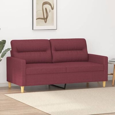 vidaXL Canapé à 2 places Rouge bordeaux 140 cm Tissu