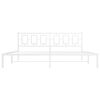 vidaXL Cadre de lit m&eacute;tal sans matelas et t&ecirc;te de lit blanc 200x200 cm