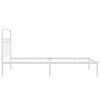 vidaXL Cadre de lit m&eacute;tal sans matelas et t&ecirc;te de lit blanc 107x203 cm