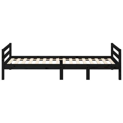 vidaXL Cadre de lit sans matelas noir 90x190 cm bois de pin massif