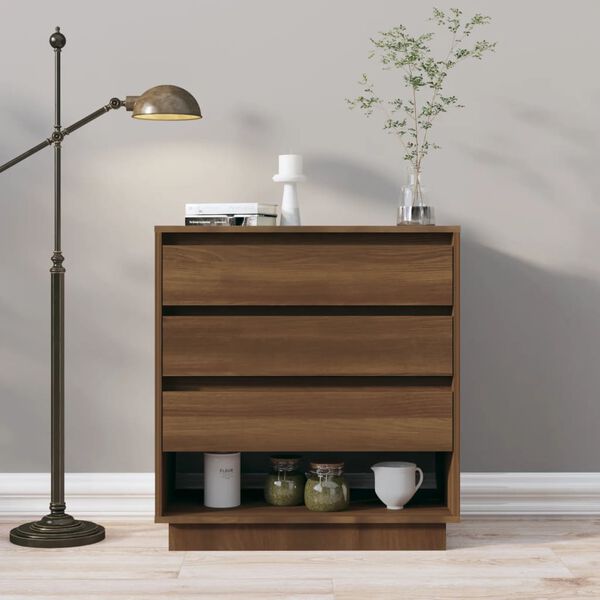 vidaXL Buffet Chêne marron 70x41x75 cm Bois d'ingénierie