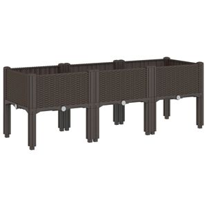 vidaXL Jardini&egrave;re avec pieds marron 120x40x42 cm PP