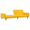 vidaXL Canap&eacute;-lit &agrave; 2 places avec repose-pied Jaune Velours