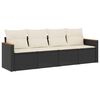 vidaXL Salon de jardin 4 pcs avec coussins noir r&eacute;sine tress&eacute;e