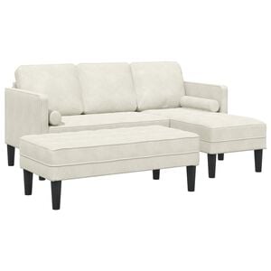 vidaXL Ensemble de Canap&eacute;s 2 pc Cr&egrave;me Polyester