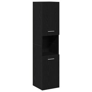 vidaXL Cabinet de salle de bain Ch&ecirc;ne noir 30 x 30 x 130 cm
