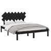 vidaXL Cadre de lit sans matelas noir 140x190 cm bois massif