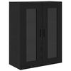 vidaXL Haut Armoire 2 pcs Ch&ecirc;ne noir Bois Agglom&eacute;r&eacute; et Verre