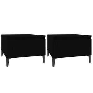 vidaXL Tables d'appoint 2 pcs Noir 50x46x35 cm Bois d'ingénierie