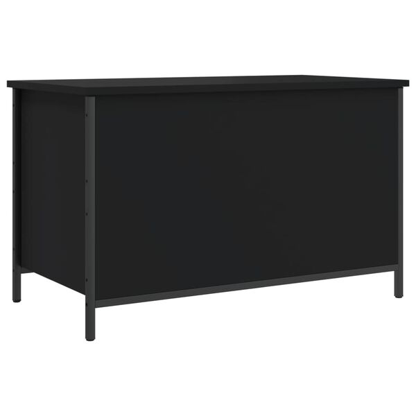 vidaXL Banc de rangement noir 80x42,5x50 cm bois d'ing&eacute;nierie