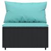 vidaXL Salon de jardin 3 pcs avec coussins Noir R&eacute;sine tress&eacute;e
