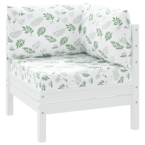 vidaXL Coussins de palette lot de 3 motif de feuilles tissu Oxford