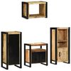 vidaXL Ensemble de mobilier de salle de bain 4 pi&egrave;ces Marron et Noir