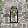 vidaXL Miroir de jardin Noir 70x30 cm Fer pour utilisation ext&eacute;rieure