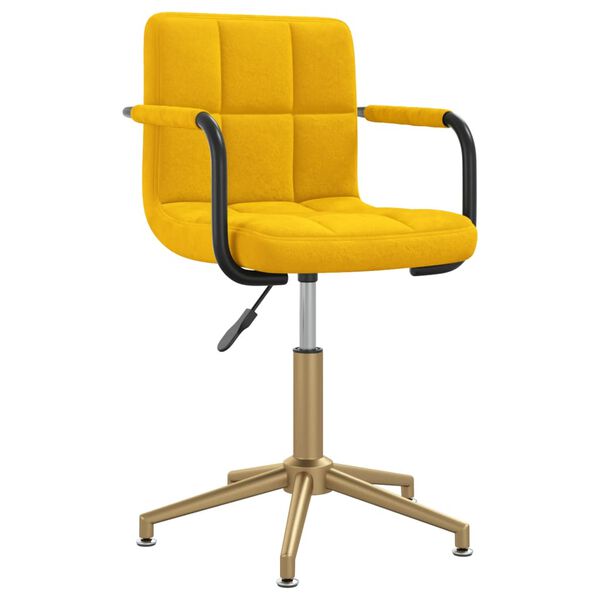vidaXL Chaises pivotantes &agrave; manger lot de 2 jaune moutarde velours
