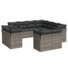 vidaXL Salon de jardin 11 pcs avec coussins gris r&eacute;sine tress&eacute;e